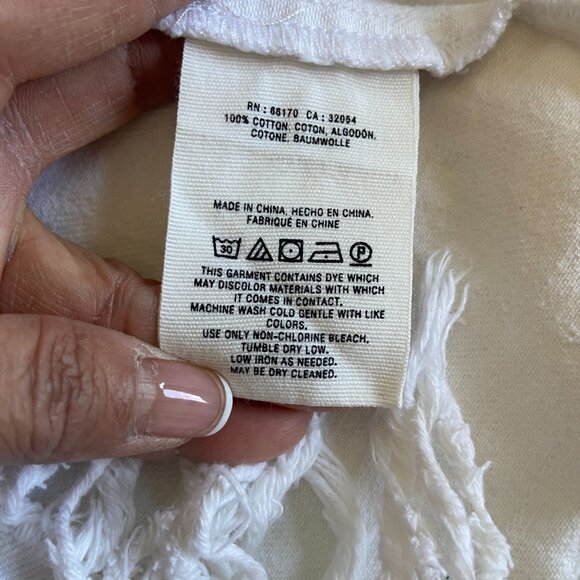 White Button-Front Frayed Hem Denim Mini Skirt By Anthropologie Minimalist S - Picture 8 of 8